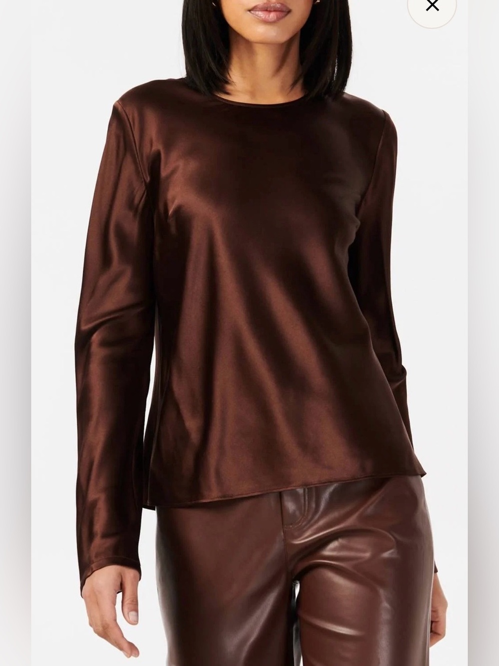 NWT CAMI NYC Shireen Silk Top in Java Brown, Size XS